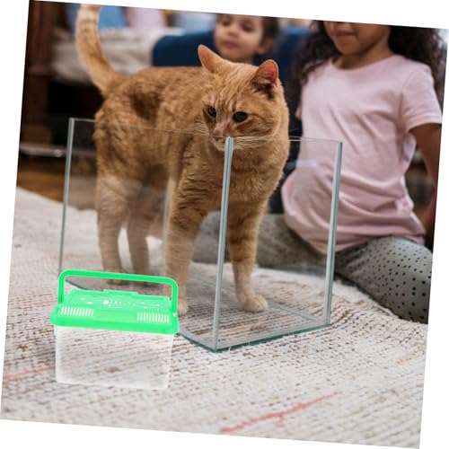 Portable Handheld Fish Tank Carrier for Travel Mini Aquarium for Turtles and Reptiles Clear Container Stylish Design for Fish and Hamsters Easy to Clean and Maintain
