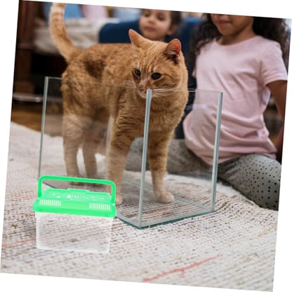 Portable Handheld Fish Tank Carrier for Travel Mini Aquarium for Turtles and Reptiles Clear Container Stylish Design for Fish and Hamsters Easy to Clean and Maintain