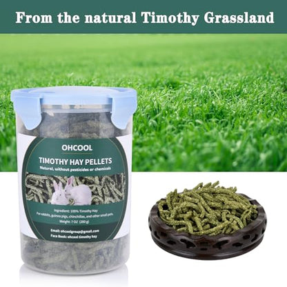 Timothy Hay Pellets, 7oz Small Pet Feed | 100% premium nutrition timothy pellets, ideal for tortoises and rabbits - size: 7 Ounce (Pack of 1)