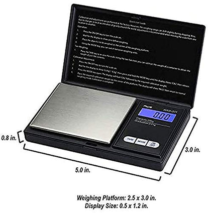 American Weigh Scales AWS Series Digital Pocket Weight Scale LCD Screen Accurately Measures 200g x 0.01g, (Black), AWS-201-BLK - color: Black, size: 200g x 0.01g