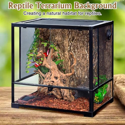 Fhiny 10 PCS Cork Bark Background, 11.6" x 7.7" Natural Cork Bark for Reptiles Bearded Dragon Climbing Backdrop Terrarium Habitat Wall Decor Accessories for Turtle Gecko Lizard Snake Spider Frog