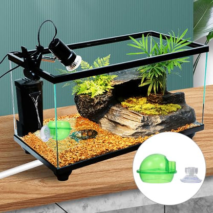 Reptile Feeding Bowls 2pcs Anti-Escape Water and Food Basins Stable Gecko Lizard Feeders for Terrarium Use