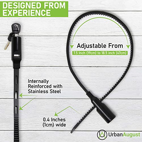 Adjustable Zip Tie Lock for Cabinet Refrigerator Bike Stroller Helmet Skateboard Luggage- Multi-Purpose Keyed French Door Lock - Stainless Steel Fridge Lock with Key - Black, 1 Pack - color: Black - 1 Pack, size: Keyed Type