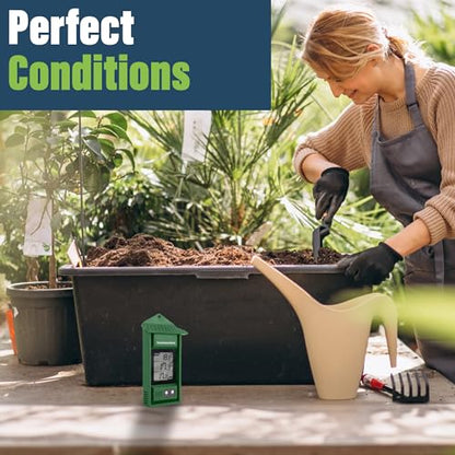 Digital Max Min Thermometer - Monitor Max and Min Temperatures | Handy Greenhouse Thermometer Garden Accessories Easily Wall Mounted Maximum Minimum
