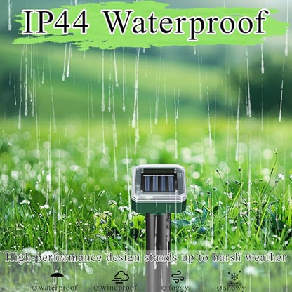 10 Pack Mole Repellent Solar Powered,Snake Repellent Ultrasonic, IP 65 Waterproof Ultrasonic Deterrent Stakes,Get Rid for Moles,Voles,Gophers,Squirrels, Voles, Skunks in Yard, Lawn, and Garden