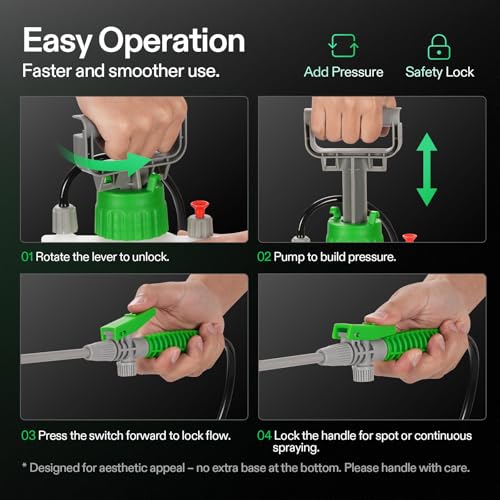 VIVOSUN 1.35 Gal/5L Pump Sprayer, Garden Water Sprayer for Plants, Weeds & Lawn Care, with 3 Nozzles, 50'' Long Hose & Pressure Relief Valve (Pack of 2) - size: 1.35 gal (Pack of 2)