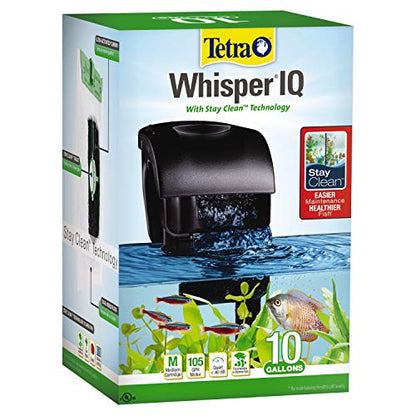 Tetra Whisper IQ Power Filter 10 Gallons, 105 GPH, with Stay Clean Technology - size: 10-Gallon