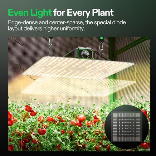 VIVOSUN LumaLight 100W LED Grow Light, Full Spectrum Plant Light | Smart Dimmable & High PPFD for Indoor Plants Seedling Vegetables Bloom, Fits 2×2/2×4 Grow Tents - size: 2x2