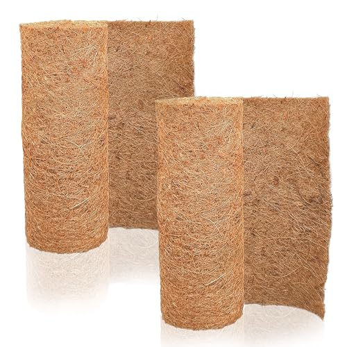 Natural Coco Liner Roll-15.7x78.7 Inch Coconut Coir Liner Sheets Coco Mat for DIY Flower Basket Liner Pet Pad Reptile Carpet Moss Pole（2 Rolls） - size: 40cmx200cm