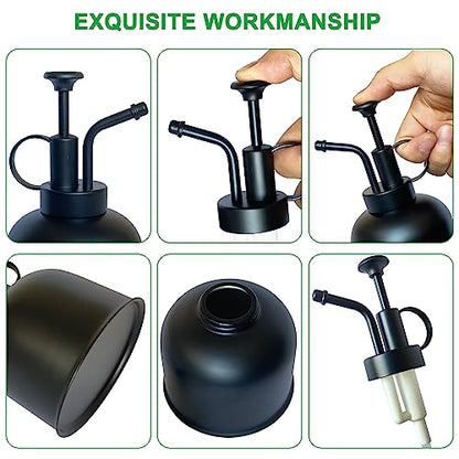 Stainless Steel Plant Sprayer, Small Watering Can, Modern Gardening Tool for Indoor Potted Plants - color: 10oz/matte black