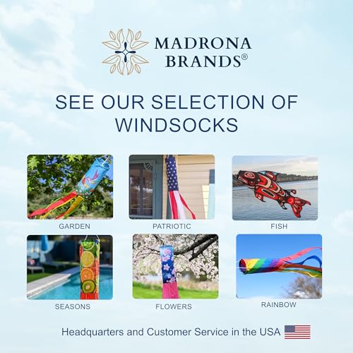 Madrona Brands Small Turtle Windsock 32 Inch | Durable Outdoor Hanging Wind Sock for Outside | Yard, Garden, Patio, Beach, Dock