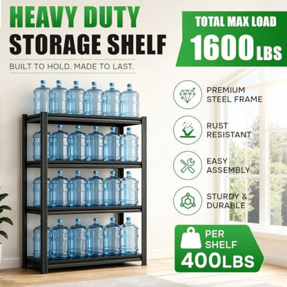 Aquarium Stand Fish Tank Stand 1600LBS Metal Shelving Adjustable Heavy Duty Storage Shelves Display Shelves Utility Shelf for Turtle Tank, Reptile Terrarium, 63" H×45.28" W×15.75" D, Black - size: 63" H×45.28" W×15.75" D