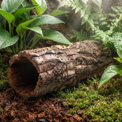 Homoyoyo Natural Wood Reptile Hide Cave Log, Tree Bark Terrarium Hideout for Gecko Snake Lizard Tortoise Spider and Hermit Crab – Rainforest Climbing Pets Habitat Decor Shelter 7. 86x3. 14x3. 14in