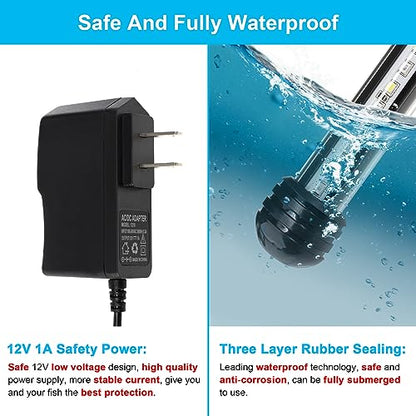 DaToo 4W 7.5inch Submersible Aquarium Light Underwater Fish Tank Light LED Aquarium Light Bar with Timer Auto On/Off and Dimmer Adjustable Brightness, 1 Yr Warranty - size: 4W 7.5inch (With Timer&Dimmer)