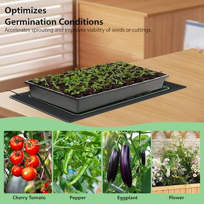 Seedling Heat Mat 2 Pack Heat Mats for Seed Starting Plants Indoor Growing Gardening Brewing Germination Greenhouses Terrarium Reptile Waterproof Seed Rooting Warming Heating Pad 10"X20.75" - size: 2 PCS