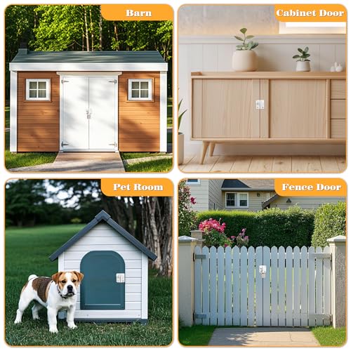 Alise Flip Latch Gate Latch White Shed Lock Shed Latch Barn Door Lock Locking Latches for Barn Fence Cabinet Garden Garage Window Pet Dog Cage,Stainless Steel Shed Door Latch Barn Door Lock,S-Size | Stainless Steel Door Lock Latches for Shed Barn Wooden F