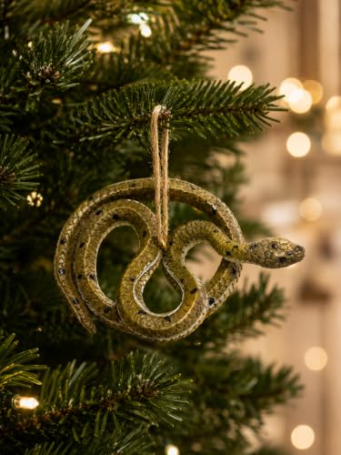 The Bridge Collection 3" Garter Snake Ornament - Garden Snake Christmas Ornament - Reptile Animal Holiday Decor