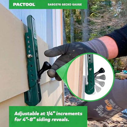 PacTool Gecko Gauge for Engineered Wood Siding - 7/16" Thick, 2-Pack Clamps | For 7/16" thick engineered wood siding. Includes 2 gecko clamps. Compatible with LP SmartSide engineered wood systems. - size: 7/16” Thickness for LP Siding, style: STANDARD