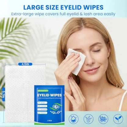 78PCS Eyelid Cleansing Wipes, Tea Tree Oil Gentle Cleansing Cloths, Gentle Daily Facial Cleansing Wipes for Sensitive Skin, Alcohol Free Moisturizing Eye Area Cleansing Wipes Bulk Pack - size: 1 Count (Pack of 78)