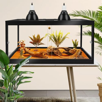 Retile Tank,Bearded Dragon Tank,Lizard Tank with Metal Mesh Roof Door, Acrylic Panel Snake Tank with Lock Design - color: Black, size: 60 Gallons