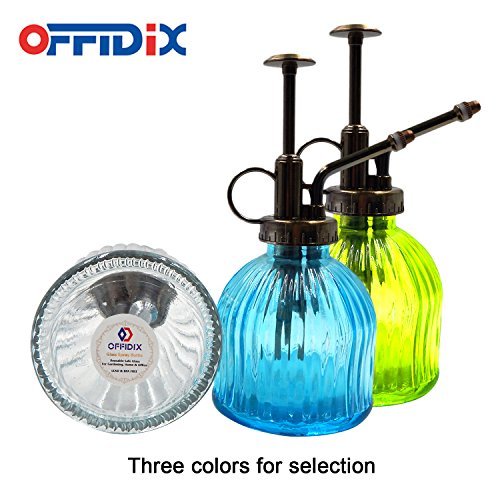Plant Spray Bottle Glass Mister Transparent Spritzer ﻿ ﻿ ﻿ | Bronze Plastic Silver Color Top Pump small size 6.5" Tall 3" Diameter with 200ml - color: A-Clear