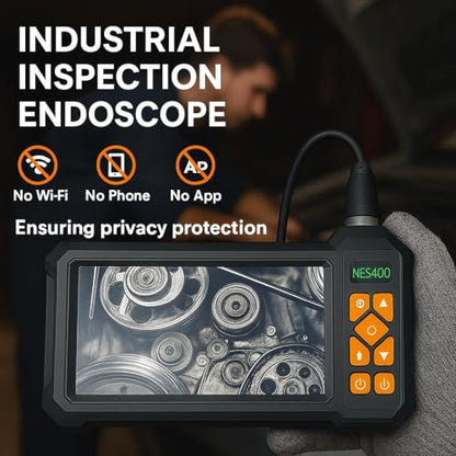 49.2 Feet Inspection Endoscope Camera with Light, 1080P HD Borescope Camera with Light, 4.3" IPS Screen, IP67 Waterproof Sewer Borescope, 49.2Ft Semi-Rigid Cord Drain Pipe Endoscope Cool Gadgets Tool - size: 49FT