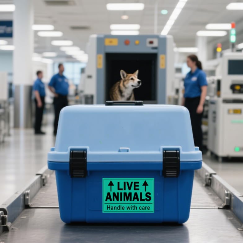 Remarkable Live Animals Please Handle with Care Stickers,2 X 3 Inch Fluorescent Fragile Shipping Label Stickers for Shipping and Packing (250 Adhesive Labels)