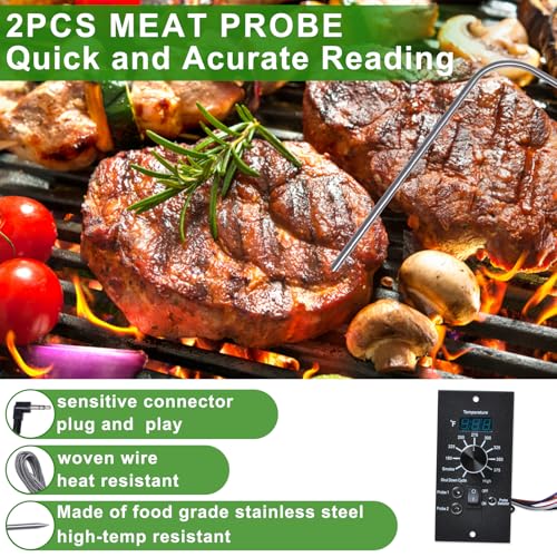 Digital Thermostat Kit Compatible with Traeger Pro Series Pellet Grills | Pro 34 20 22 Series Replacement Parts, Thermometer Control Panel, Dual Meat Probe BAC365, Temperature Controller Upgrade - style: Compatible with Traeger Pellet Grills Upgraded BAC3
