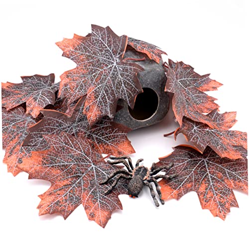 DOITOOL Leaf Litter Reptile 36 Pcs Decor Terrarium Supplies Leopard Gecko Supplies Pet Supplies Hermit Crab Animal Supplies