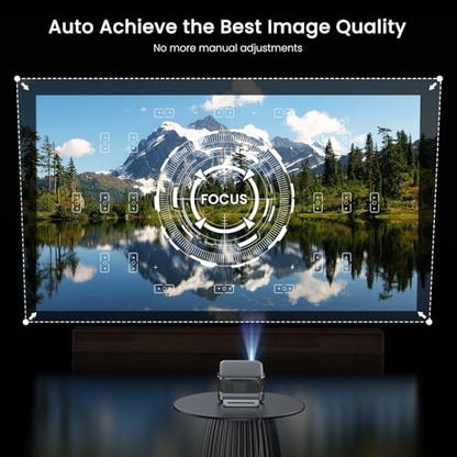 HAPPRUN 2000 ANSI Outdoor Projector with Official Google TV, 4K Decoding | Dolby Audio, 10K+ Apps, AI Auto Focus, 270° Stand,Smart Projector with WiFi and Bluetooth, Movie Projector for Indoor/Outdoor
