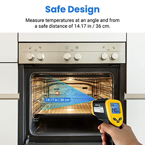 Etekcity Infrared Thermometer 1080, Yellow & Infrared Thermometer 1080, Digital Temperature Gun for Cooking, Non Contact Electric Laser IR Temp Gauge, Yellow