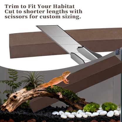 2-Pack Adjustable Reptile Climbing Branches – Brown Compressed Foam Strips for Tree Frogs, Geckos & Small Arboreal Pets | Naturalistic Habitat Decor