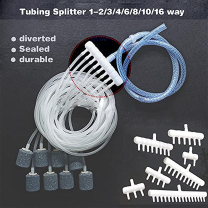 Rake-shaped hose joint air discharge diverter, Plastic Barb Hose Fitting Connector, 10-Way Outlet Air Line Pump Tubing Splitter Water Flow Divider, for Aquarium Garden Agricultural Irrigation（4Pcs）