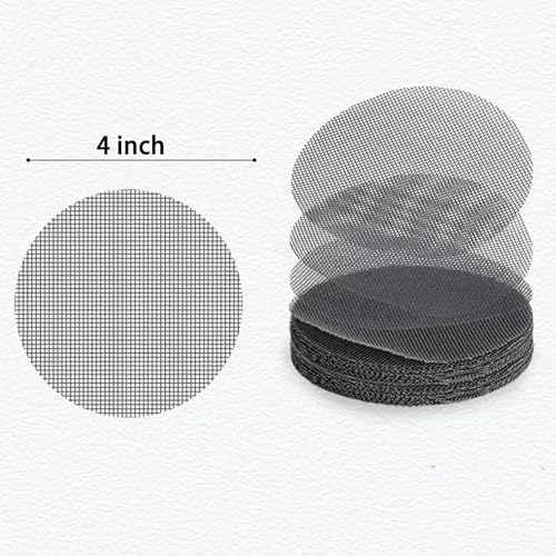 Sylken 200 Pack Flower Pot Hole Mesh Pad, 4" Rounds Drainage Hole Mesh Pad - Ultimate Gardening Solution Preventing Soil Loss, Anti-Slip, Bonsai Bottom Grid Mat Gifts for Women Gardeners! - size: 4"