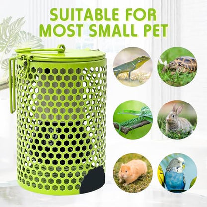 Hamiledyi Ceramic Heat Lamp Bulb with Lampshade,Reptile Heat Lamp Guard 100W Bird Cage Heater Adjustable Temperature Anti-Scald Heating Bulb No Light Emitter for Reptile,Bearded - color: Green