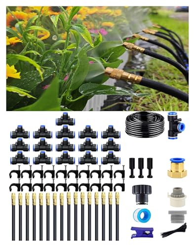 360° Adjustable Drip Irrigation Sprinkler Kit – Garden Watering System | 12mm High-Flow Mainline Tubing,Easy Installation, Automatic Garden Mister- Watering for Lawn,Plants,flower bed,greenhouse - size: 50 FT
