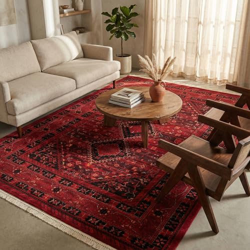 Unique Loom Tekke Collection Area Rug - Sheibani (6' 1" x 9' Rectangle, Red/ Black) - size: 6'1" x 9' (Rectangular)