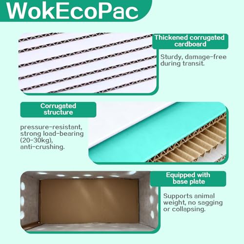 12 Pack Live Bird Shipping Boxes for Poultry Chicken Bird Duck (Green) | Size 17.7" x 7.8" x 11.8"-Poultry Shipping Boxes, Poultry Carrier Crate has Ventilation Openings, Portable Bird Travel Bag - color: Green, size: 12 Pack