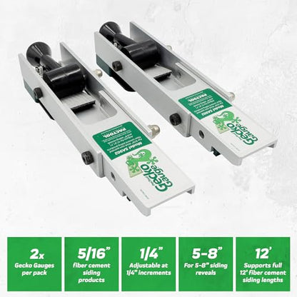 PacTool Gecko Gauge Aluminum - Hardie Board Siding Gauge for Installation | Aluminum construction for durability. Compatible with Hardie board & 5/16" fiber cement siding. Contractor-grade tool. - size: 5/16” Thickness for Hardie Siding, style: ALUMINUM