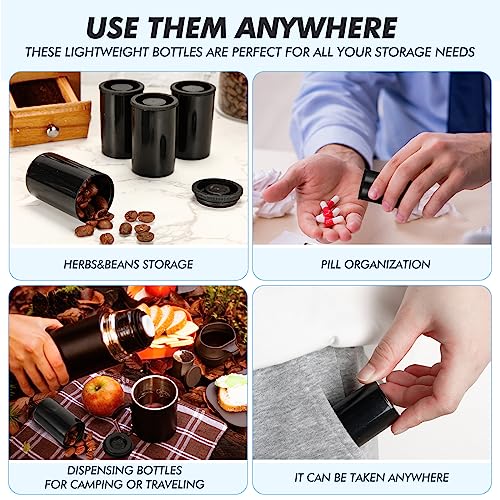 JOVITEC 100 Pcs Plastic Film Canister Holder 35 mm Empty Camera Reel Containers Storage Containers Case with Lids for Small Accessories Fish Hook Film Beads(Black) - color: Black