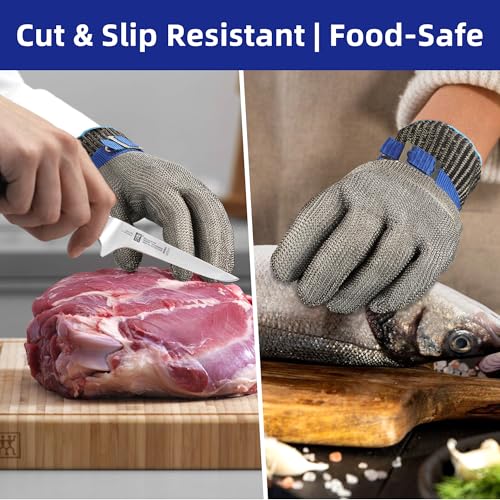 Schwer SlicePro ANSI A9 Cut Resistant Glove PR1706, Stainless Steel Mesh Metal Glove, Food Grade for Kitchen Cooking, Butcher Meat Cutting, Oyster Shucking, Mandoline, (S, 1 PCS) - size: Small (Pack of 1), style: 1.0 Steel Wire
