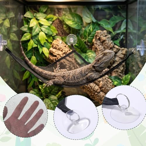2 Pack Breathable Mesh Reptile Hammock Axolotl Lizard Bearded Dragon Geckos Hammock Axolotl Tank Accessories Bearded Dragon Accessories for Geckos Snakes Iguanas Anoles Chameleon