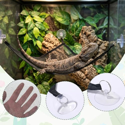 2 Pack Breathable Mesh Reptile Hammock Axolotl Lizard Bearded Dragon Geckos Hammock Axolotl Tank Accessories Bearded Dragon Accessories for Geckos Snakes Iguanas Anoles Chameleon