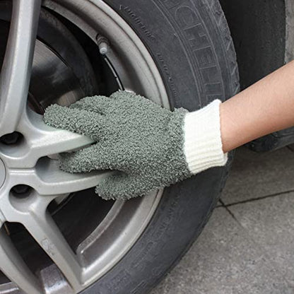 MIG4U Microfiber Gloves - Dusting Gloves for House Cleaning - Washable Blind Cleaner Duster Tool (Gray,S/M) - color: Gray 1 Pair, size: Small-Medium