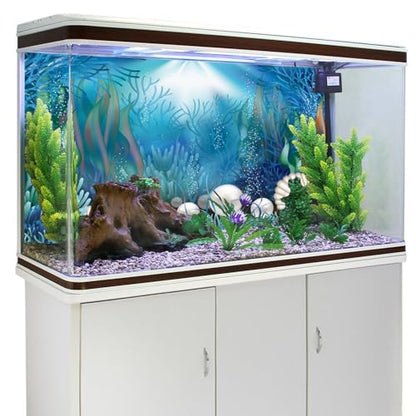 30x18 in Underwater Aquarium Backdrop Coral Pearls Fish Tank Background | AWERT Tropical Aquatic Plants Vinyl Terrarium Background - size: 30x18in/75x45cm