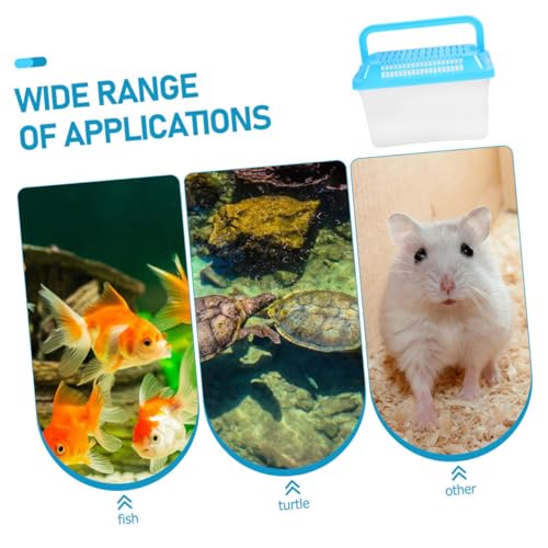Yardwe Transparent Portable Aquarium Turtle Box for Hamsters and Reptiles Transport Container for Small Pets for Travel and Outdoor Adventures
