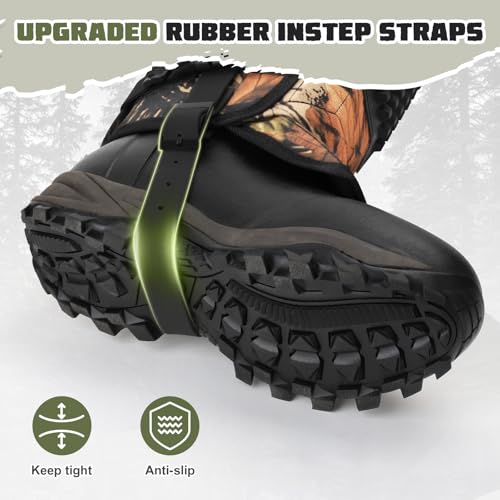 Snake Gaiters, 1200D Waterproof Snake Chaps Snake Gaiters for Men Women, Adjustable Snake Bite Protection Snake Guards for Legs Men, Snake Proof Gaiters for Hiking Hunting - color: Camo