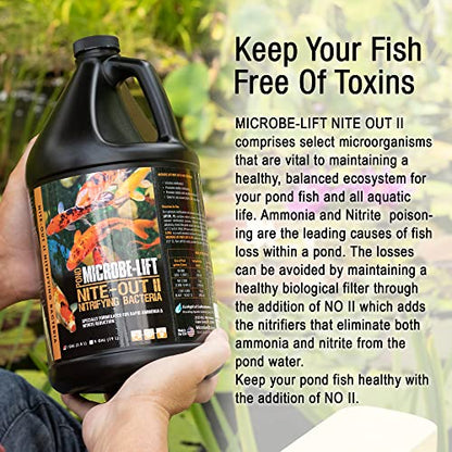 MICROBE-LIFT Nite-Out II Water Cleaner for Outdoor Ponds and Water Gardens, Rapid Ammonia and Nitrite Reduction (16 Ounces) (Pack of 3) - size: 16 Ounces (Pack of 3)
