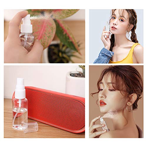 2 Pack Small Spray Bottles 1oz Clear Plastic Empty Refillable Mini Spritzer | Water Essential Oils Perfume Atomizer Spray Bottle, Fine Mist Travel Size Spray Bottles for Face Cleaning Gardening Skin Care - color: 2 Pack, size: 1 Ounce