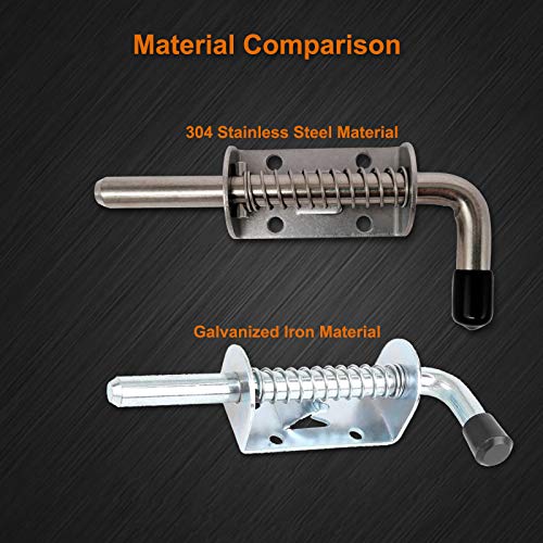 6 Pack 304 Steel 5 Inch（128MM） Spring Pin Latch Lock Pin Suitable for Doors，Utility Trailer Gate，Cabinets and etc.